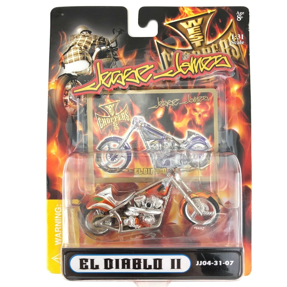 Jesse James West Coast Chopper EL DIABLO II‎ Custom Motorcycle Bike Orange 1/31